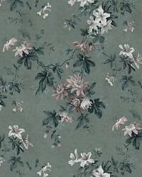 Faded Passion Mural Sage Green by  Scalamandre Wallcoverings 