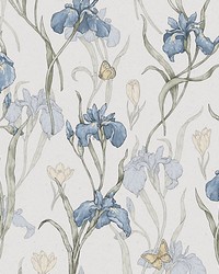 Iris Sky Blue by  Scalamandre Wallcoverings 