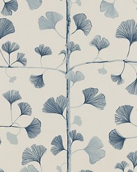 Ginkgo Blue by  Scalamandre Wallcoverings 