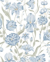 Karins Bukett Sky Blue by  Scalamandre Wallcoverings 