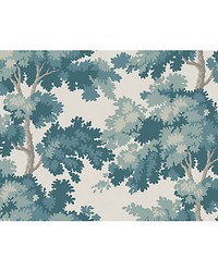 Raphael Forest  Mural Teal by  Scalamandre Wallcoverings 