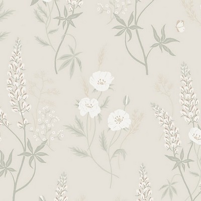 Scalamandre Wallcoverings Emma Linen WSB00840427 Green  Flower Wallpaper 