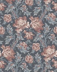 Amelia Indigo Blue by  Scalamandre Wallcoverings 
