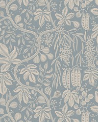 Fig Garden Misty Blue by  Scalamandre Wallcoverings 