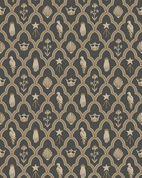 Turtledove Barn Charcoal by  Scalamandre Wallcoverings 