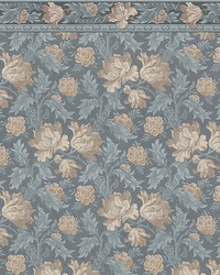 Esther Mural Misty Blue by  Scalamandre Wallcoverings 