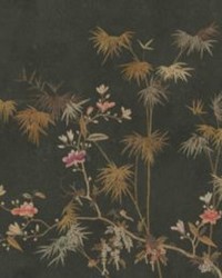 Bamboo Grove Mural Dark Green by   