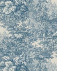 Forest Toile Mural Blue by   