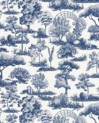 Garden Toile Lapis by  Scalamandre Wallcoverings 