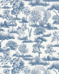Garden Toile Indigo by  Scalamandre Wallcoverings 