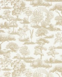 Garden Toile Latte by  Scalamandre Wallcoverings 