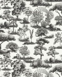 Garden Toile Onyx by  Scalamandre Wallcoverings 