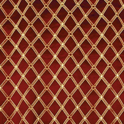 Old World Weavers Reale Diamond Cherry Gold CLASSICS ZA 2128REAL Red Multipurpose LINEN  Blend