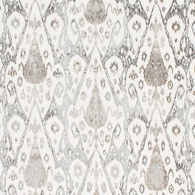 Old World Weavers Tai Lao Slate ZS 00022VEL Grey Upholstery VISCOSE|49%  Blend Ethnic and Global  Ikat Fabric
