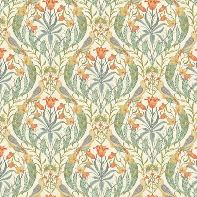 Stout Freda 1 Seedling COMFORTABLE LIVING SAGE/MOSS FRED-1 Green MULTIPURPOSE Linen 55% Linen 45% Spun Viscose Floral Medallion  Floral Linen  