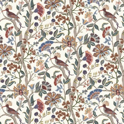 Stout Roxanne 1 Autumn RAINBOW LIBRARY TEAROSE/SPICE ROXA-1 Multi MULTIPURPOSE Cotton 90% Cotton 10% Linen Birds and Feather  Jacobean Floral  Traditional Floral  Printed Linen  
