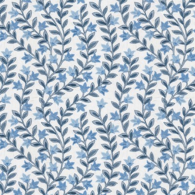 Stout Santorini 3 Sky RAINBOW LIBRARY POWDER/WEDGEWOOD SANT-3 Blue MULTIPURPOSE Linen 60% Linen 40% Cotton %BEMB Scrolling Vines  Floral Embroidery Floral Linen  
