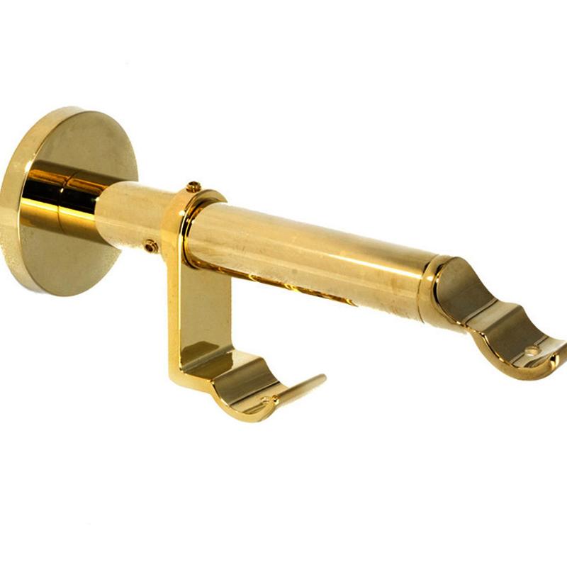 Double Passing Curtain Rod Bracket Gold Brass 36 Curtain Rods