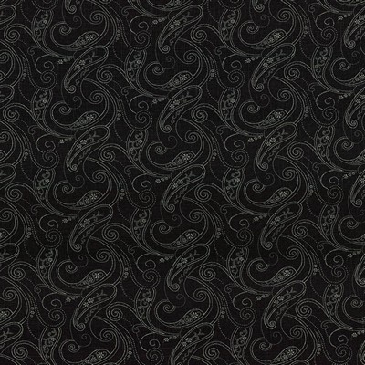 Kasmir A Stitch In Time Onyx in 1416 Black Upholstery Linen  Blend Fire Rated Fabric Classic Paisley  Scroll   Fabric