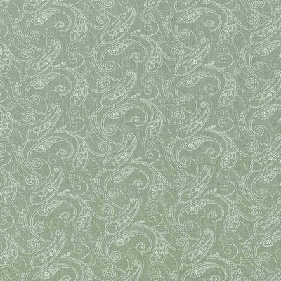 Kasmir A Stitch In Time Sage in 1420 Green Upholstery Linen  Blend Fire Rated Fabric Classic Paisley  Scroll   Fabric