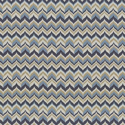 Kasmir Adderley Monaco Blue in 5072 Blue Upholstery Polyester  Blend Fire Rated Fabric Zig Zag   Fabric