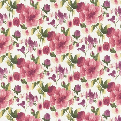 Kasmir Ambrose Garden Raspberry in 1435 Pink Upholstery Linen  Blend Fire Rated Fabric Vine and Flower   Fabric