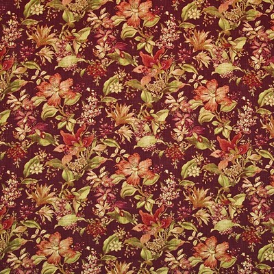 Kasmir Ansley Gardens Burgundy in GRAND TRADITIONS VOL 1 Red Flax  Blend Fire Rated Fabric Vine and Flower   Fabric