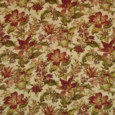 Kasmir Ansley Gardens Spice in GRAND TRADITIONS VOL 1 Orange Flax  Blend Fire Rated Fabric Vine and Flower   Fabric