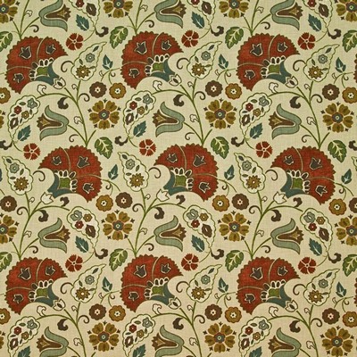 Kasmir Athendale Spice in GRAND TRADITIONS VOL 1 Orange Upholstery Cotton  Blend Fire Rated Fabric Vine and Flower  Jacobean Floral  Ethnic and Global   Fabric