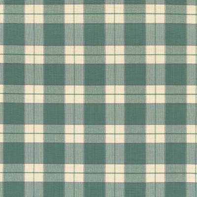 Kasmir Barton Creek Jade in 5090 White Upholstery Cotton  Blend Fire Rated Fabric Plaid and Tartan  Fabric
