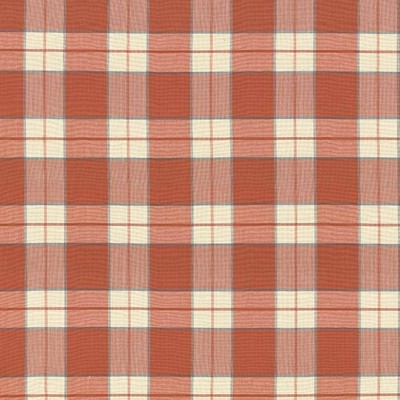 Kasmir Barton Creek Persimmon in 5086 Orange Upholstery Cotton  Blend Fire Rated Fabric Plaid and Tartan  Fabric