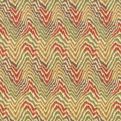 Kasmir Beach Stripe Nutmeg in 5063 Multi Upholstery Cotton  Blend Fire Rated Fabric Zig Zag   Fabric