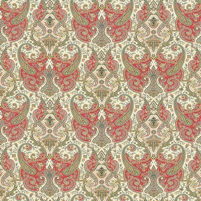 Kasmir Beaudelaire Radish in 5063 Multi Upholstery Cotton  Blend Fire Rated Fabric Classic Paisley   Fabric