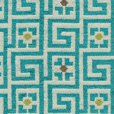 Kasmir Beijing Trellis Aquamarine in 1406 Blue Upholstery Rayon  Blend Fire Rated Fabric Ethnic and Global   Fabric