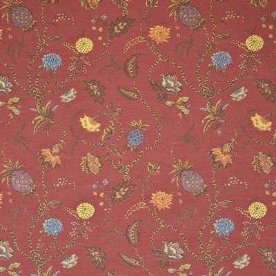 Kasmir Belfont Garden Ruby in TUEXDO PARK Red Upholstery Rayon  Blend Fire Rated Fabric Vine and Flower  Jacobean Floral   Fabric