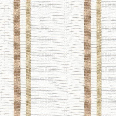 Kasmir Bimini Stripe Khaki in SHEER ARTISTRY Polyester  Blend Fire Rated Fabric NFPA 701 Flame Retardant   Fabric