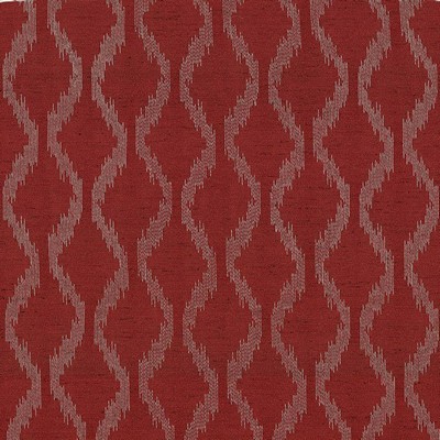 Kasmir Bonju Ikat Chili in 5071 Red Polyester  Blend Crewel and Embroidered  Trellis Diamond   Fabric