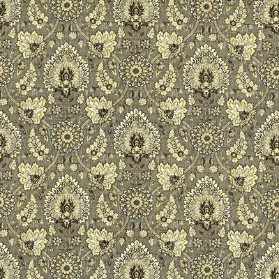 Kasmir Briar Rose Flax in 5105 Beige Linen  Blend Classic Damask  Vine and Flower  Ethnic and Global   Fabric