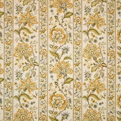 Kasmir Burwick Manor Amber in GRAND TRADITIONS VOL 1 Yellow Upholstery Linen  Blend Fire Rated Fabric Vine and Flower  Jacobean Floral  Floral Linen  Striped   Fabric