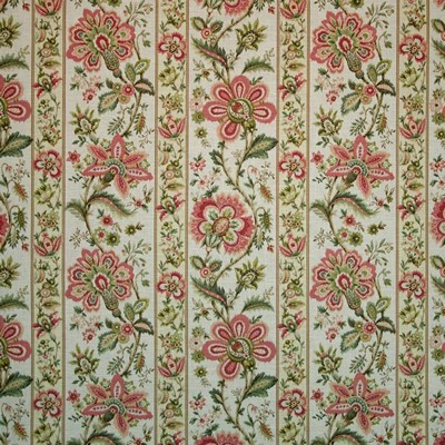 Kasmir Burwick Manor Begonia in GRAND TRADITIONS VOL 1 Multi Upholstery Linen  Blend Fire Rated Fabric Vine and Flower  Jacobean Floral  Floral Linen  Striped   Fabric