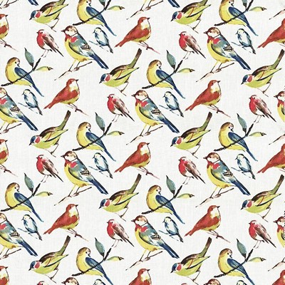 Kasmir Bye Bye Birdie Summer in 5063 Multi Upholstery Linen  Blend Birds and Feather   Fabric
