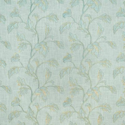 Kasmir Canton Garden Lagoon in 1406 Multi Upholstery Rayon  Blend Fire Rated Fabric Crewel and Embroidered  Vine and Flower   Fabric