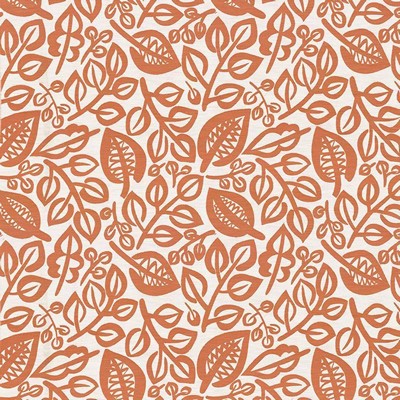 Kasmir Capeside Tangerine in 1434 Brown Upholstery Rayon  Blend Fire Rated Fabric Vine and Flower   Fabric