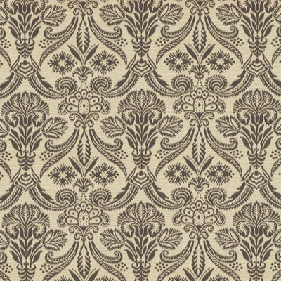 Kasmir Carriage House Graphite in 5113 Black Upholstery Cotton  Blend Fire Rated Fabric Classic Damask   Fabric