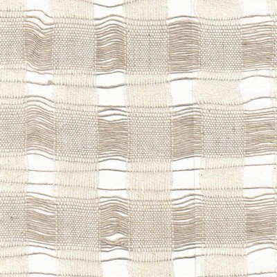 Kasmir Casa Belle Natural in SHEER ARTISTRY Beige Linen  Blend Plaid and Tartan Casement   Fabric
