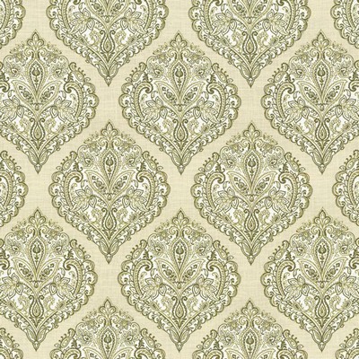 Kasmir Copa Damask Moss in 5065 Green Upholstery Linen  Blend Trellis Diamond  Scroll  Ethnic and Global   Fabric