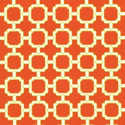 Kasmir Cozumel Fret Coral in 5017 Orange Upholstery Cotton  Blend Fire Rated Fabric Ethnic and Global   Fabric