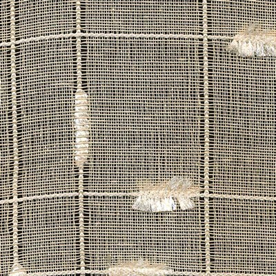 Kasmir Crosstown Sheer Buff in SHEER ARTISTRY Beige Polyester  Blend Plaid and Tartan  Fabric
