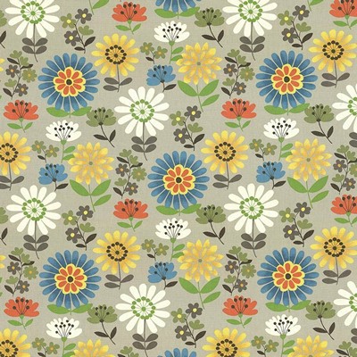 Kasmir Daisy Daze Clay in 5082 Orange Upholstery Cotton  Blend Fire Rated Fabric