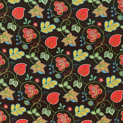 Kasmir Darjeeling Gemstone in 5062 Grey Upholstery Cotton  Blend Fire Rated Fabric Jacobean Floral   Fabric